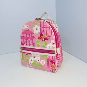 Spartina 449 Linen and Leather DAUFUSKIE ISLAND Pink Floral Backpack